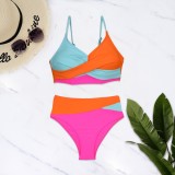 Women's Two Pieces Swimwear Patchwork Colorblock Bikini