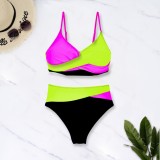 Women's Two Pieces Swimwear Patchwork Colorblock Bikini