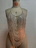 multi-layer imitation pearl beads body chain sexy nightclub shawl