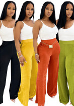 Fashion Casual Women's Loose High Waist Wide Leg Pants Elegant Career Trousers