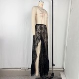 Women summer irregular lace split skirt