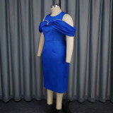 Women Round Neck Off-shoulder Formal Party Dresses