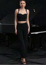 Women Summer Casual lace Suspender Top and Bell Bottom Long Pants Two-piece Set Women Summer Casual lace Suspender Top and Bell Bottom Long Pants Two-piece Set