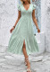 Women summer v-neck split dress