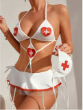 Women Sexy Hollow Nurse Sexy Lingerie Set