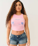 Women Print Ribbed Tank Top