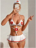 Women Sexy Hollow Nurse Sexy Lingerie Set