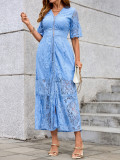 Women Lace Embroidered Beach Cover-up Holidays Beach Holidays Dress