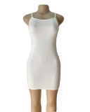 Women Metal Buckle Cross Strapless Backless Sexy Bodycon Dress