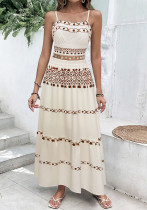 Women Bohemian Holidays Print Beach Tassel Ribbon Suspender Top and Skirt Two-piece Set Women Bohemian Holidays Print Beach Tassel Ribbon Suspender Top and Skirt Two-piece Set