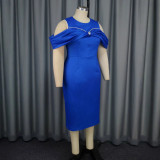 Women Round Neck Off-shoulder Formal Party Dresses