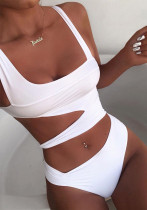 Women Sexy Solid Bikini One-Piece Swimwear