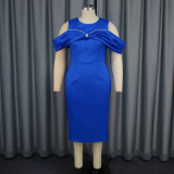Women Round Neck Off-shoulder Formal Party Dresses