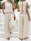 Summer Fashion Sleeveless Vest and Casual Pants Set