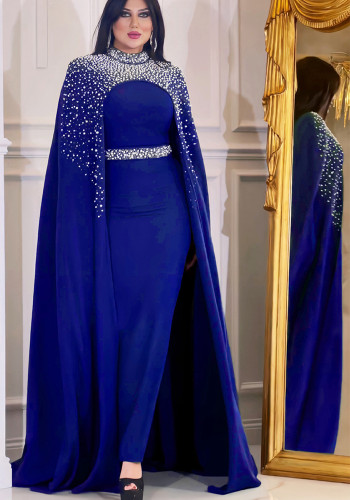 Dubai Muslim Beaded Robe Dress Two Piece Set