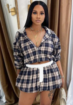 Fashionable print zipper short jacket top bubble short skirt Two Piece Set Fashionable print zipper short jacket top bubble short skirt Two Piece Set