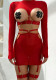 Women's sexy long sleeve hollow Round Neck Low Back Garter night dress