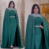 Dubai Muslim Beaded Robe Dress Two Piece Set