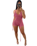 Spring Sexy Backless Knitting Three-Piece Shorts Set