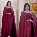 Dubai Muslim Beaded Robe Dress Two Piece Set