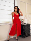 Spring Sexy Strap Slit Tempting Long Dress