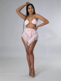 Summer Crocheted Hollow Bra Tassel Short Skirt Sexy Two-Piece Set