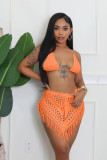 Summer Crocheted Hollow Bra Tassel Short Skirt Sexy Two-Piece Set