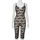 Women Sexy Sleeveless Lace Jumpsuit
