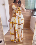 Women's fashion print Casual two-piece trousers Set