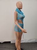 Spring Sexy Backless Knitting Three-Piece Shorts Set