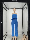 Women Strapless Top and trousers Two Piece Set