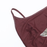 Summer Sexy Flower Mesh Strap Backless Slit Long Dress