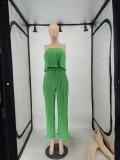 Women Strapless Top and trousers Two Piece Set