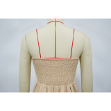 Women's Summer Sexy strapless Solid Color loose Jumpsuit