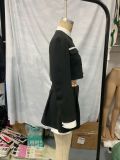 Autumn fashion contrast woolen Coat skirt Two Piece Set