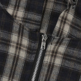 Fashionable print zipper short jacket top bubble short skirt Two Piece Set