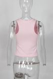 Summer fashion solid color bow short vest Crop top