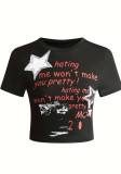 Women Street Print Crop T-shirt