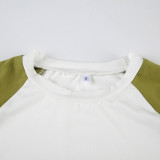 Women Crop short-sleeved T-shirt and shorts sports Casual two-piece suit