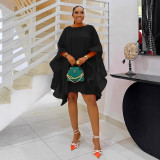 Women Elegant Chiffon Cape Dress