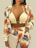 Women Swimwear  + Cover-up + Shorts Sexy Beach Holidays Three-Piece