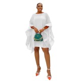 Women Elegant Chiffon Cape Dress