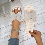 Women Summer Casual Rhinestone Butterfly Flat Shoes