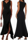 Plus Size Women Elegant V-neck Ruffle Irregular Maxi Dress