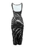 Women Beach Dress Sexy Printed Two-piece Set