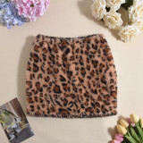 Women Yarn-dyed Lambskin Skirt