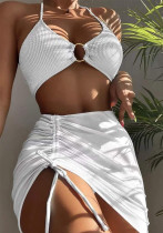 Women sexy short skirt Halter Neck Three-Piece bikini Swimwear Women sexy short skirt Halter Neck Three-Piece bikini Swimwear