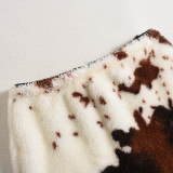 Women Yarn-dyed Lambskin Skirt