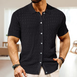 Men's Spring and summer knitting short-sleeved polo top