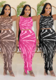 Women Beach Dress Sexy Printed Two-piece Set